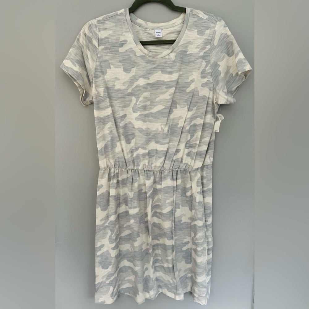 Women’s Gray Camo Short Sleeve Dress -  Old Navy